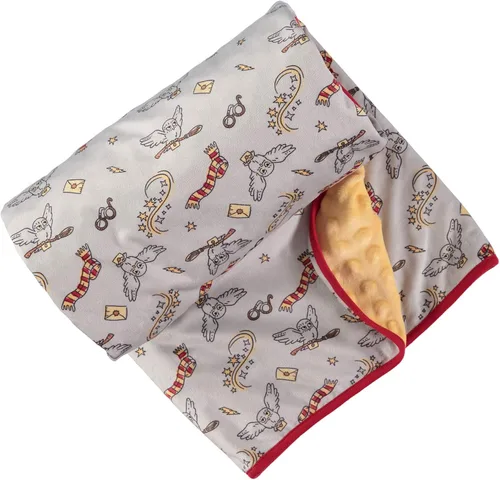Vista 4 de Harry Potter Manta de vellón de felpa unisex para bebé, regalos para bebé, RojoAmarilloGris