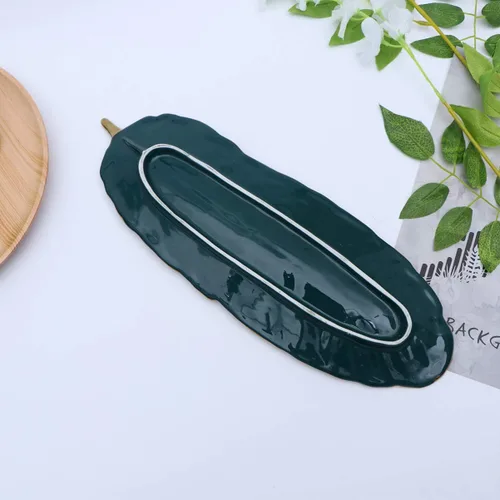 Vista 8 de Bandeja de almacenamiento de joyería de cerámica BESPORTBLE con anillo de hoja, organizador de joyas, organizador para joyas, cosméticos, cocina