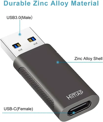 Vista 3 de Paquete de 4 adaptadores USB C a USB, 2 adaptadores USB-C a USB-A y 2 adaptadores USB-A a USB-C hembra, transferencia de datos de velocidad y carga