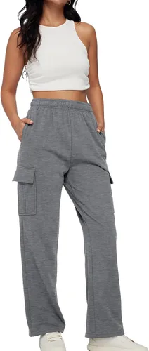 Vista 5 de AUTOMET Womens Cargo Sweatpants Casual Baggy Fleece High Waisted Joggers Pants