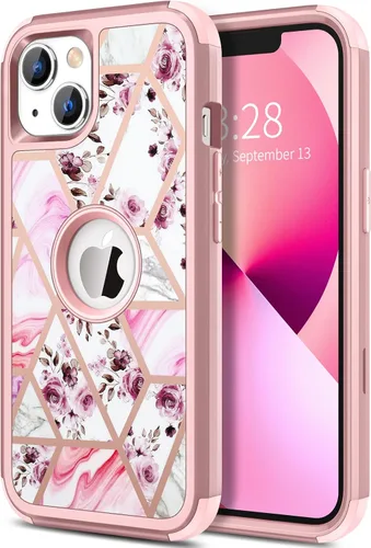 Vista 11 de Hython Funda para iPhone 13 Funda con Purpurina, Bonita Cubierta Brillante Resplandeciente con Brillo, Resistente 3 en 1 Híbrida de PC Duro TPU Negro