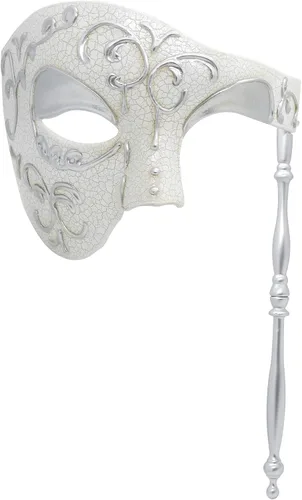 Vista 10 de Thmyo Handheld Half Face Men's Phantom Of The Opera Vintage Venetian Carnival Masquerade Mask with Holding Stick