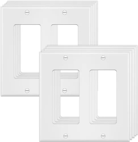 Vista 8 de Placa de pared con salida de interruptor de 2 segmentos, placa frontal eléctrica doble para interruptores de luz, interruptor inteligente