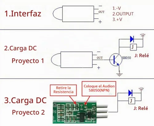 Vista 6 de HC-SR505 Mini sensor de movimiento PIR infrarrojo, módulo de sensores de detección de movimiento humano piroeléctrico micro IR (paquete de 5)