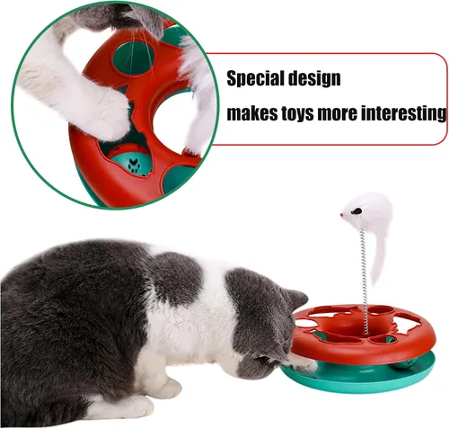 Vista 4 de Pawzone Juguetes para Gatos, Juguetes para Gatos de Interior, Juguetes Interactivos para Gatitos Pistas de Rodillos con Hierba Gatera, Juguete