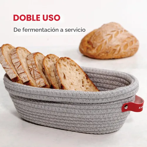 Vista 8 de Juego de cestas de prueba para pan de KneadAce con cuerda de algodón Banneton, 2 x cestas de pan ovaladas con forros y cubiertas para hornear pan
