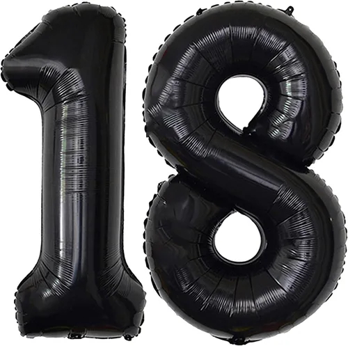 Vista 7 de Globo negro con números WEIKA de 40 pulgadas, globo de Mylar de aluminio grande, globos de helio de números grandes, materiales ecológicos