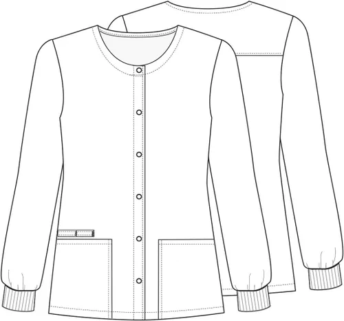 Vista 7 de Cherokee Impresiones Mujeres Calentamiento Scrubs Chaqueta Snap Front CK301