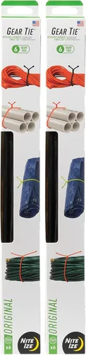 Vista 15 de Nite Ize Gear Tie Original ProPacks – Lazos de goma reutilizables para uso en interiores y exteriores – Interior de alambre flexible – Exterior