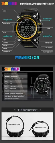 Vista 6 de FANMIS Reloj inteligente multifunción para hombre podómetro calorías digital militar deportivo Bluetooth para Android iPhone rastreador de actividad
