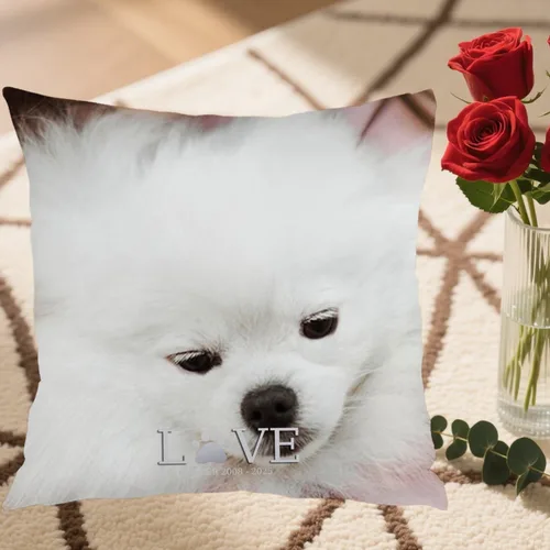 Vista 5 de One Photo Remembrance Pillow Case with Personalized Text Creating a comforting Home décor Piece That Also Brings Emotional Gift Significance