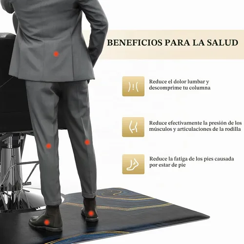 Vista 4 de Tapete antifatiga de 3 x 5 x 5/8 pulgadas de grosor para estilista, rectangular, cómodo, para peluquería, debajo de la silla