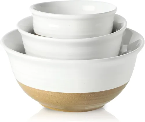 Vista 24 de HASENSE - Cuencos de sopa de cerámica y cuencos de cereal, juego de 6 cuencos de 20 onzas para cocina, juego de cuencos apilables para ramen
