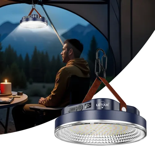 Vista 8 de Linterna LED portátil de 5000 lúmenes, luz recargable de 30 W con imán, IPX4 impermeable, luces de tienda de campaña, falla de energía, kits