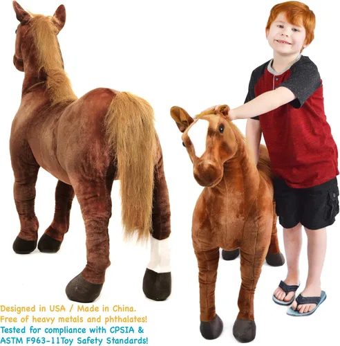 Vista 6 de TigerHart Thorsten The Thoroughbred Horse - Poni de peluche grande de 3 pies