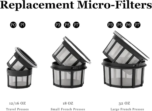 Vista 2 de ESPRO Microfiltro de repuesto para prensas francesas ESPRO Coffee & Tea, P1/P0, 12/16 onzas, microfiltro de café