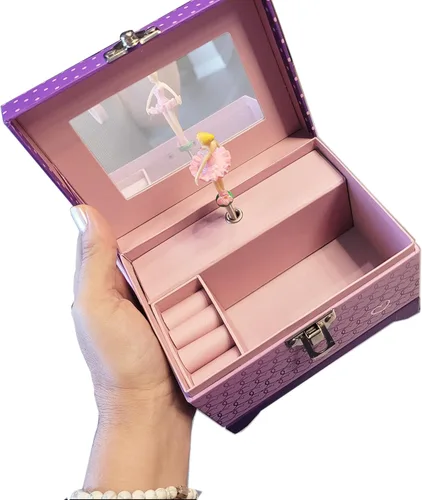 Vista 3 de Caja de música de bailarina (joyero rosa de bailarina)