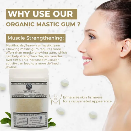 Vista 2 de Mastiha Chios Orgánico 20G – Goma de mastique griega 100% natural, vegana y sin gluten ni azúcar, resina auténtica de lágrimas de mastique