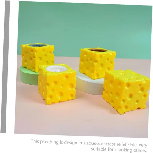 Vista 7 de FRCOLOR 2pcs queso ratón Squeeze Stress Relief broma para niños descompresión creativa Squishy ratones color aleatorio