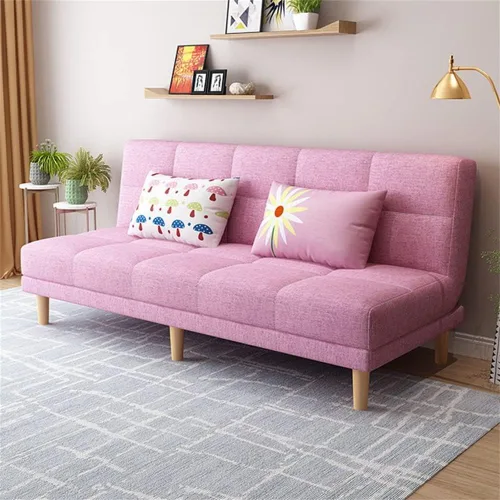Vista 13 de LAKIQ Sofá cama moderno de mezcla de lino, futón para sala de estar, dormitorio, sofá cama convertible de espuma viscoelástica, sofá cama de día