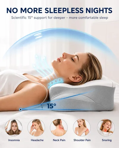 Vista 5 de Almohada cervical para el cuello - Almohada para la apnea del sueño