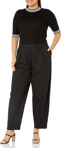 Vista 3 de The Drop Winona Suéter acanalado con cuello alto a rayas para mujer