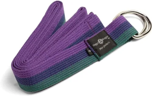Vista 3 de Hugger Mugger Correa de yoga de algodón con anillo en D, algodón súper fuerte, hebilla de anillo en D de metal, múltiples longitudes disponibles