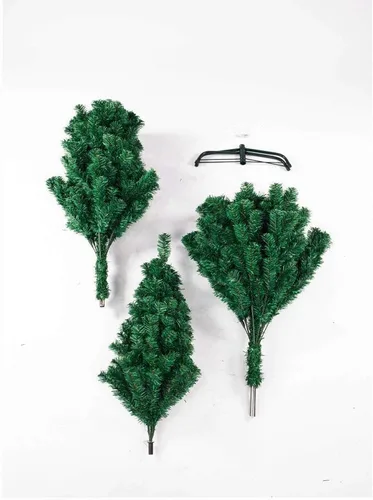 Vista 5 de Ochine Árbol de Navidad artificial, abeto verde, decoración de Navidad de mesa, soporte de metal, fácil montaje