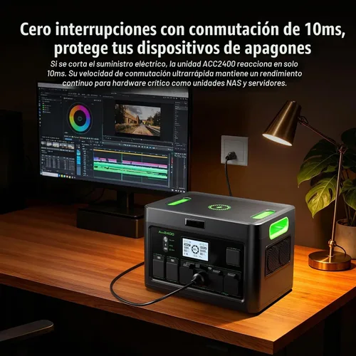 Vista 8 de Generador solar portátil de la central eléctrica 2400W para el uso Negro&verde