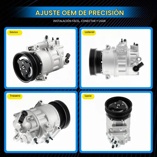 Vista 8 de Compresor de aire acondicionado para Volkswagen Jetta Passat Golf Beetle Cabrio R32 Rabbit, para Audi TT RS Quattro Compresor de CA de repuesto