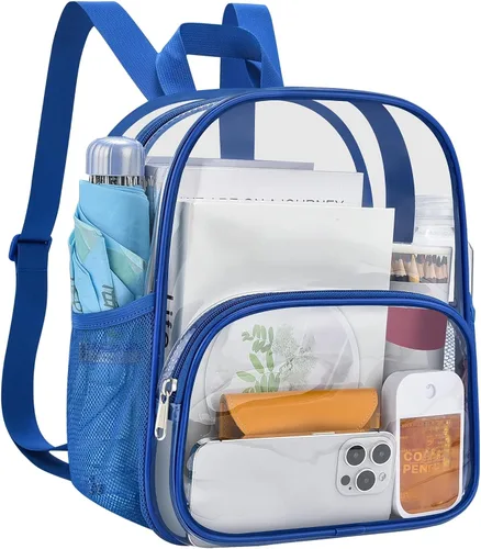 Vista 37 de USPECLARE Minimochila Transparente Aprobada para Estadio para Niños Pequeños y Niñas, Concierto, Festival, Eventos Deportivos, Aguamarina, Mediana
