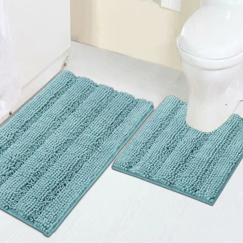 Vista 115 de Turquoize Alfombra de baño de chenilla de lujo para baño, extra absorbente, alfombra de ducha de microfibra antideslizante para baño, alfombra Aqua