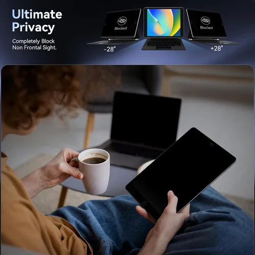 Vista 2 de Protector de pantalla de privacidad compatible con iPad de 10.2 pulgadas (9ª/8ª/7ª generación, 2021/2020/2019), filtro espía de luz azul