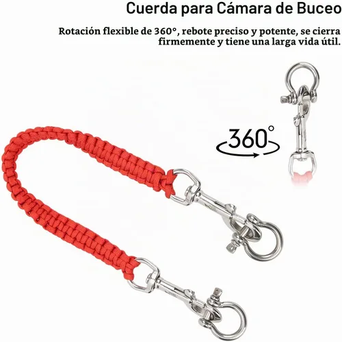 Vista 7 de VGEBY Cordón para cámara de buceo, 360 grados, retráctil, flexible, con rotación subacuática, para buceadores, buceadores, entusiastas