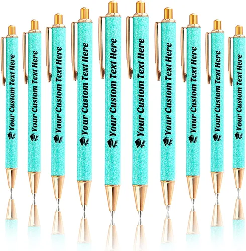 Vista 63 de 10 bolígrafos personalizados con purpurina, bolígrafos impresos personalizados a granel, bolígrafos retráctiles de tinta negra para graduación