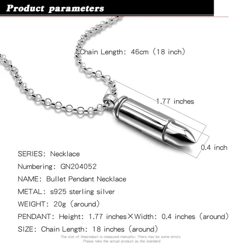 Vista 2 de H&Beautimer Genuise - Collar con colgante de plata de ley 925 italiana hecho a mano con cadena Rolo para hombre de 18202224262830 pulgadas, Plata