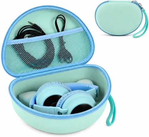 Vista 16 de PAIYULE Funda de auriculares para niños iClever para Riwbox CT-7S/CT-7, para auriculares de caramelo con oreja, funda protectora rígida con bolsillo