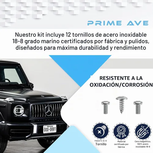 Vista 3 de Tornillos de matrícula de acero inoxidable para matrículas, marcos, cubiertas, juego de tornillos de matrícula a prueba de óxido para la parte