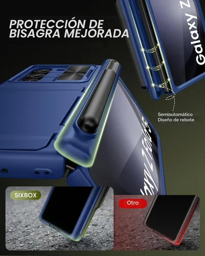 Vista 6 de Funda para Samsung Galaxy Z Fold 5 y Soporte para S Pen y Protección de Bisagra y Cubierta de Cámara, Tarjetero Incorporado y Protector de Pantalla