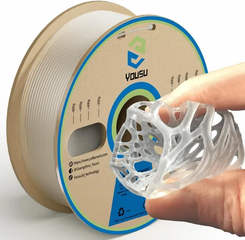 Vista 18 de YOUSU Filamento TPU 85A de 0.07 in, 2.2 lbs, filamento flexible para A1-negro mate 85a