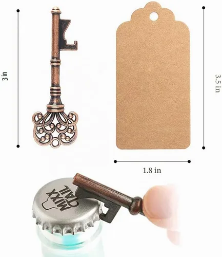 Vista 3 de Surtido de abrebotellas con llaves extragrandes, abrebotellas de llave de esqueleto vintage, abrebotellas de cerveza, regalo personalizado