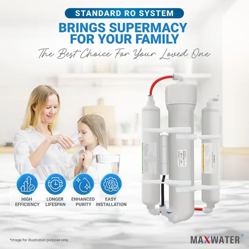 Vista 5 de Max Water Sistema de filtro de agua de ósmosis inversa portátil de 3 etapas, sistema de filtración de agua RO de 50 GPD para acuario, plantas