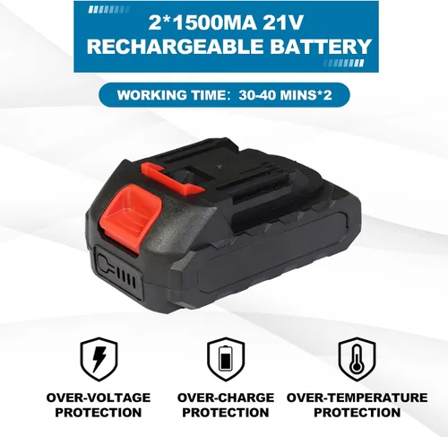 Vista 7 de Torin ACP01B Mini motosierra inalámbrica de 4 pulgadas: motosierra portátil eléctrica (alimentada por batería) para cortar madera, poda de jardín