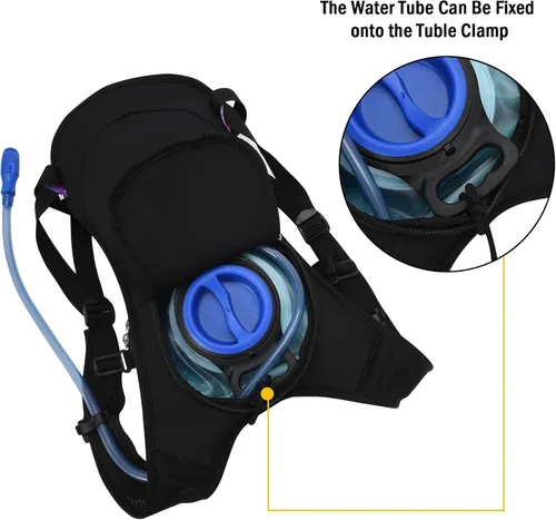Vista 4 de Mochila de hidratación Roptat con bolsa de agua de 2L - Mochila de agua ligera con bolsa de agua para mujeres, hombres, correr, montar, andar