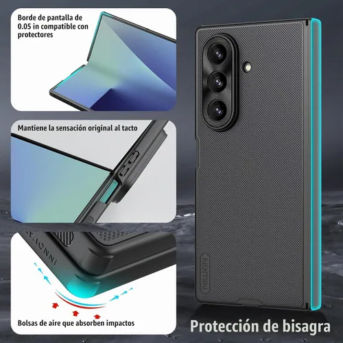 Vista 7 de Nillkin - Funda magnética para Samsung Galaxy Z Fold 7, compatible con MagSafe, protección de bisagra, protector de pantalla HD, textura mate