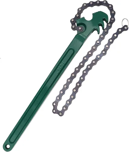 Vista 8 de Llave de cadena de trinquete ajustable de alta resistencia de 12 pulgadas, filtro de aceite ajustable, estilo de cadena, herramienta de extracción
