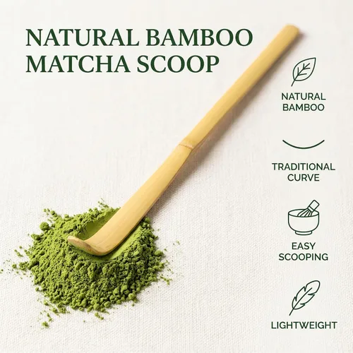 Vista 3 de Cuchara de bambú de matcha, cuchara de bambú para matcha japonesa, Chashaku, cuchara de té verde enganchada, utensilios de ceremonia de té de 7.1 in
