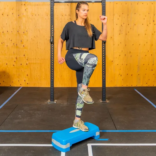 Vista 4 de PRISP Plataforma ajustable para ejercicios – 2 niveles (4''/6'') 26" Fitness Stepper para entrenamientos aeróbicos