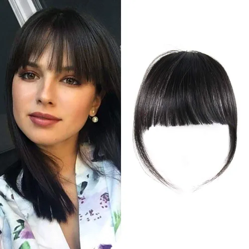 Vista 9 de Shinon – Flequillo con clip de cabello humano; extensión de cabello, fleco