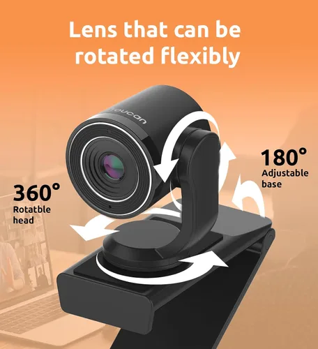 Vista 5 de TOUCAN Cámara web 1080P con micrófono, cámara de transmisión FHD con 1080P/60fps, protección de privacidad Plug and Play, cámara web ultra compacta